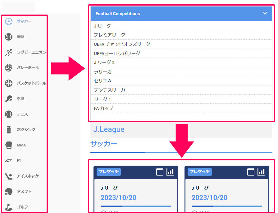 BeeBetでスポーツベットの対象となる試合を選ぶ