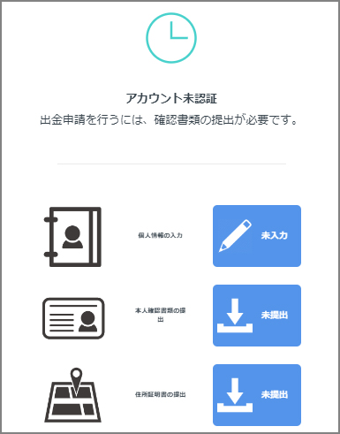 BeeBetはアカウント認証が終わっていないと出金できない