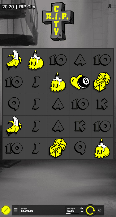 カジノレオのRIPシティープレイ画面（スマホ版）