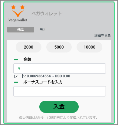 カジノレオの入金フォームに必要な情報を入力する